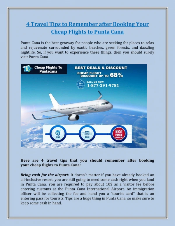 Flights to Punta Cana - 4 Travel tips to remember after booking your cheap flights to Punta Cana