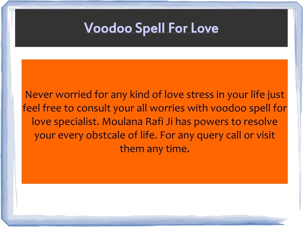 voodoo spell for love
