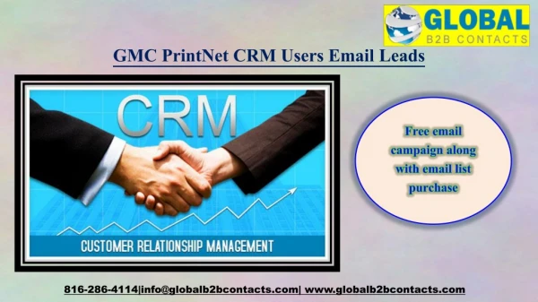 GMC PrintNet CRM Users Email Leads