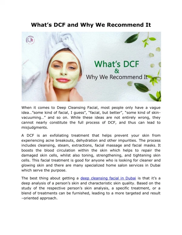 What is DCF and Why We Recommend It