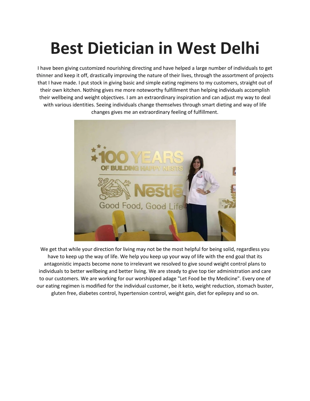 best dietician in west delhi