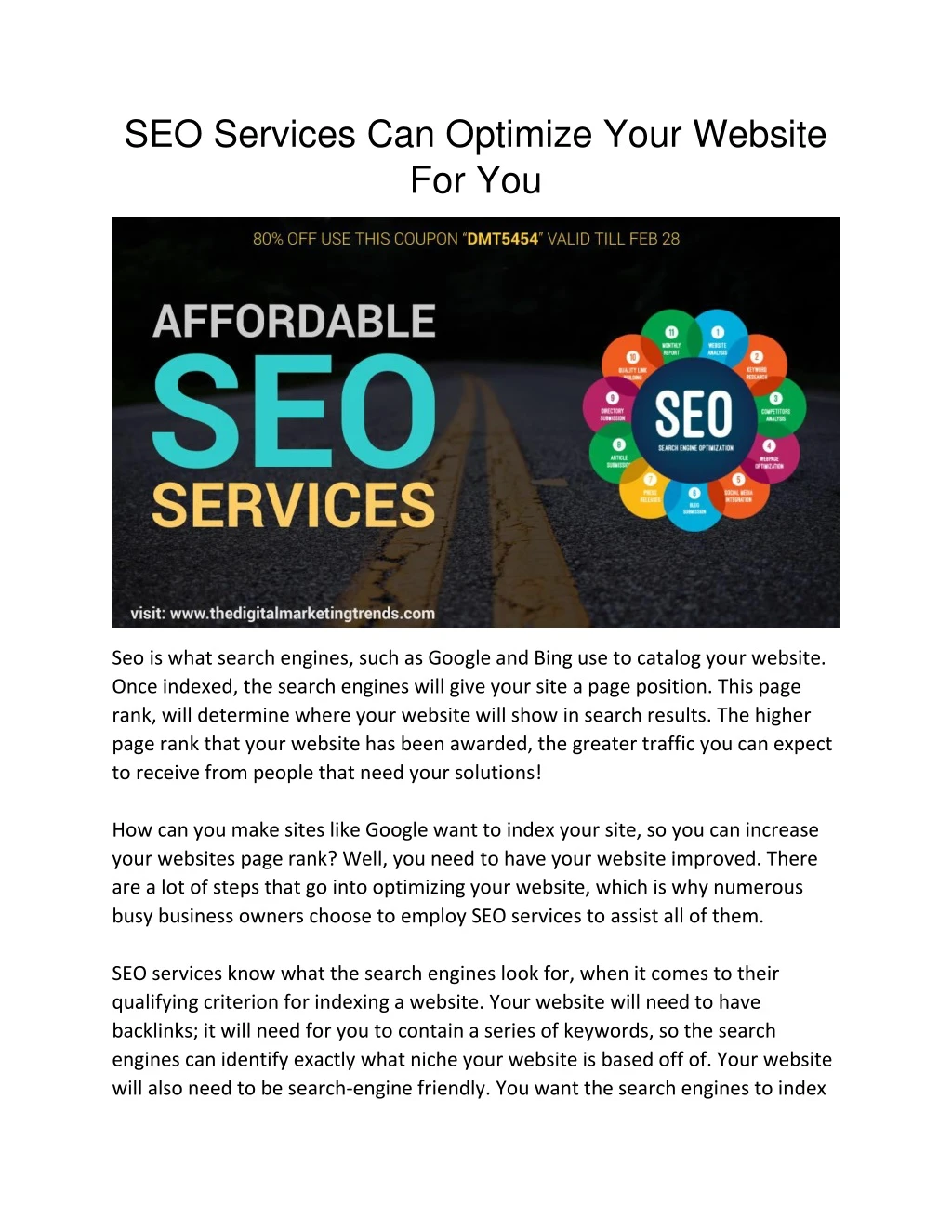 seo services can optimize your website for you