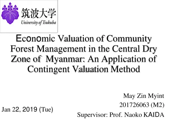 May Zin Myint 201726063 (M2) Supervisor: Prof. Naoko K A I D A