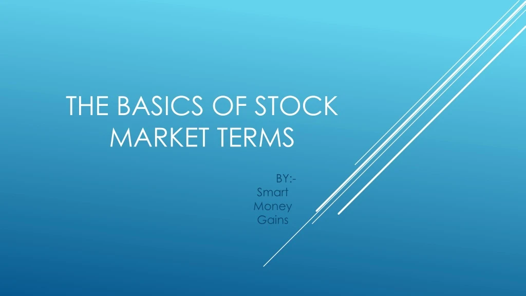 the basics of stock market terms