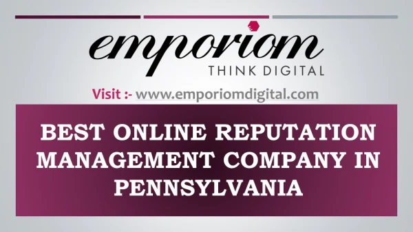 Best Online Reputation Management Company in Pennsylvania