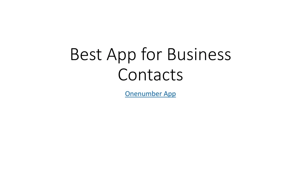 best app for business contacts