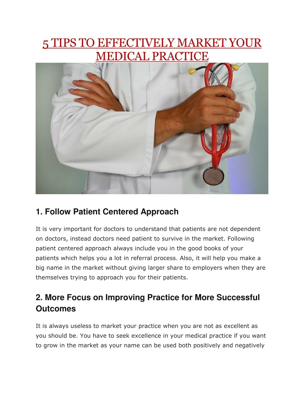 5 tips to effectively market your medical practice