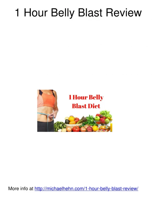 1 Hour Belly Blast Review