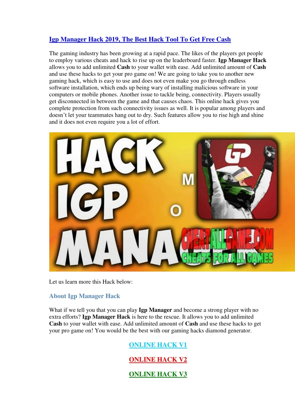 Ppt Igp Manager Hack 2019 The Best Hack Tool To Get Free Cash