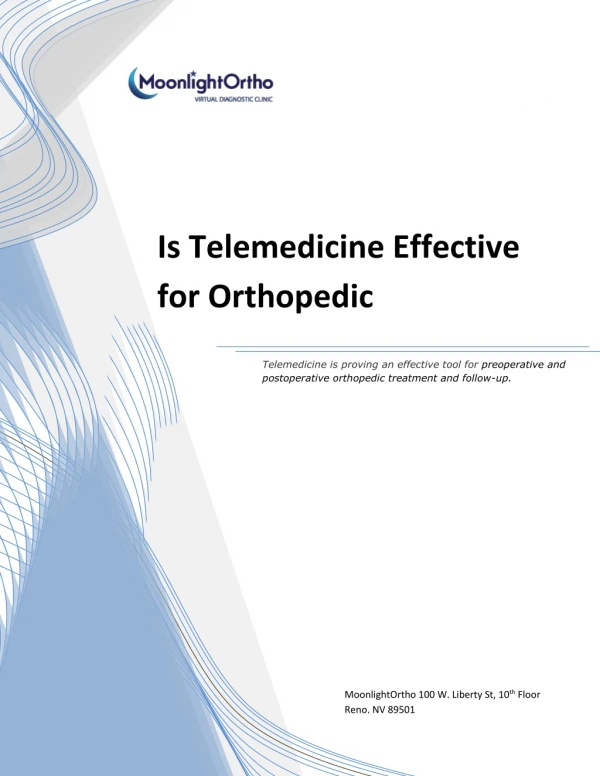 Is Telemedicine Effective for Orthopedic Conditions?