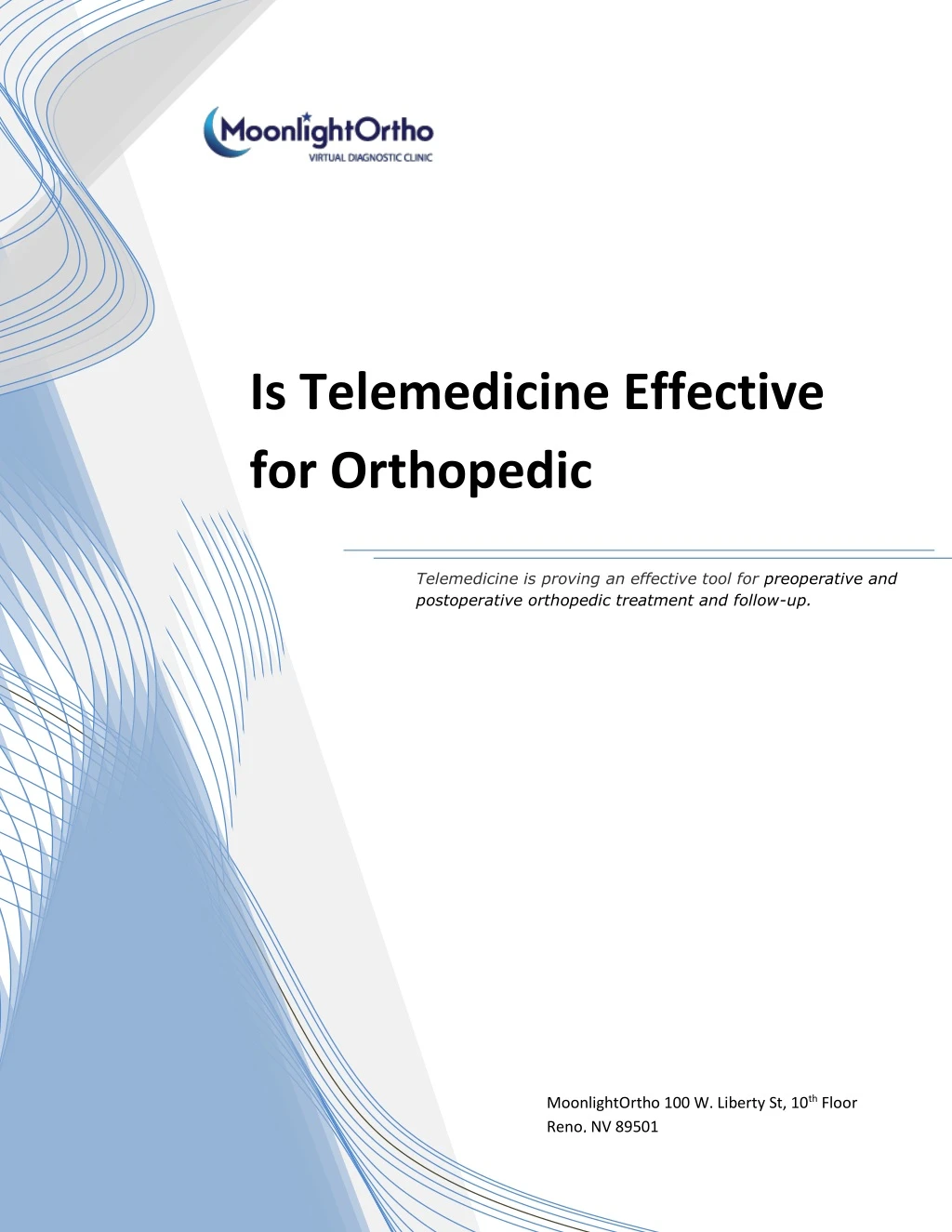 is telemedicine effective for orthopedic