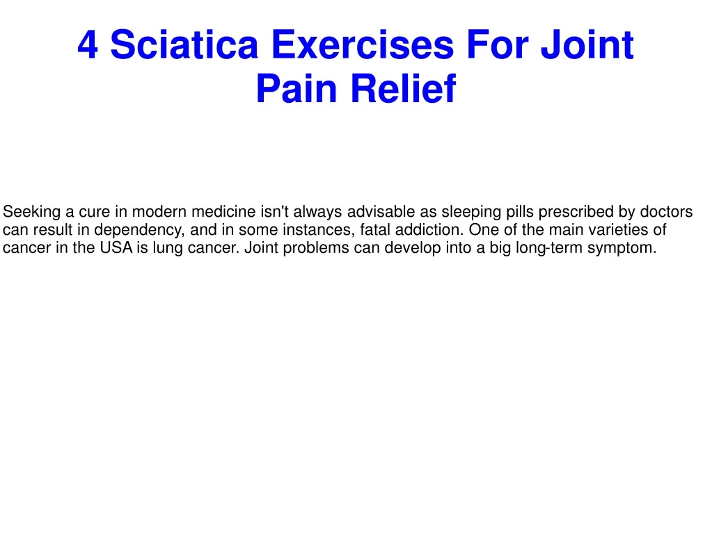 4 sciatica exercises for joint pain relief