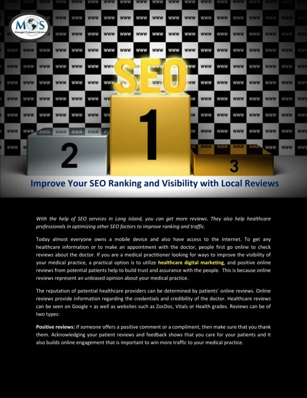 Improve Your SEO Ranking and Visibility with Local Reviews