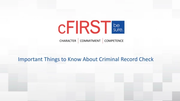 Important Things to Know About Criminal Record Check