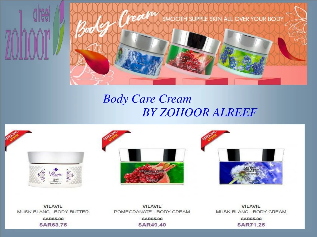 body care cream by zohoor alreef