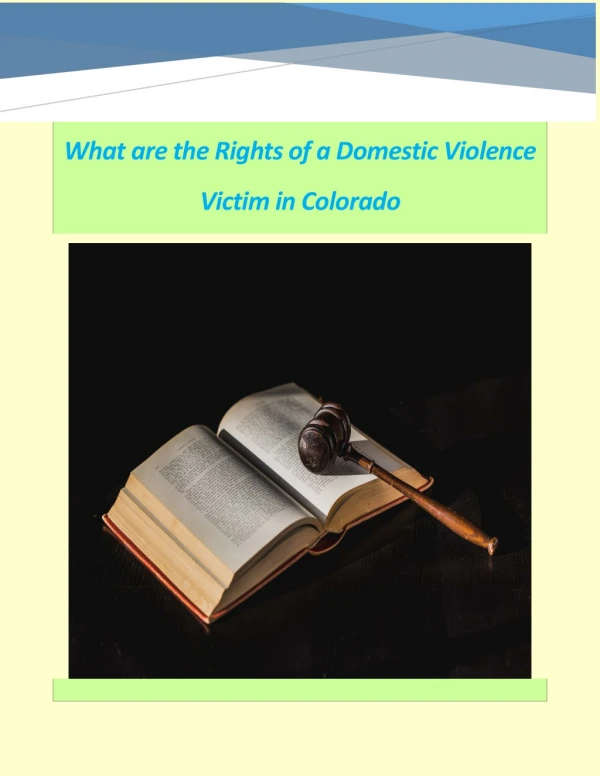 What are the Rights of a Domestic Violence Victim in Colorado
