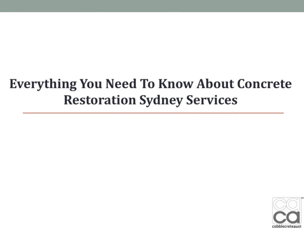 Need To Know About Concrete Restoration Services
