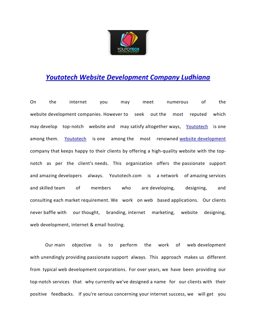 youtotech website development company ludhiana