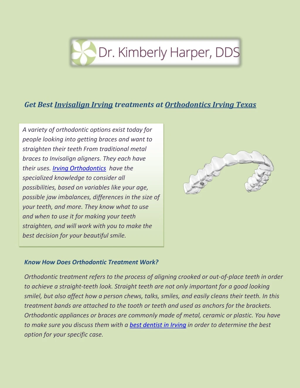 get best invisalign irving treatments