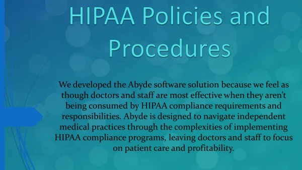 HIPAA Policies and Procedures-Abyde.com
