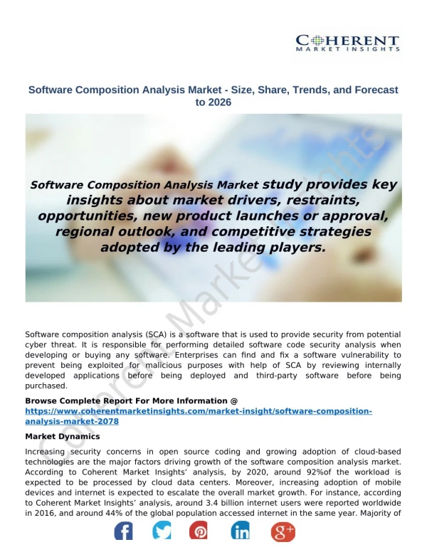 Software Composition Analysis Market - Size, Share, Trends, and Forecast to 2026