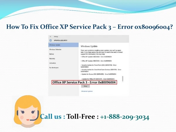 How To Fix Office XP Service Pack 3 – Error 0x80096004?