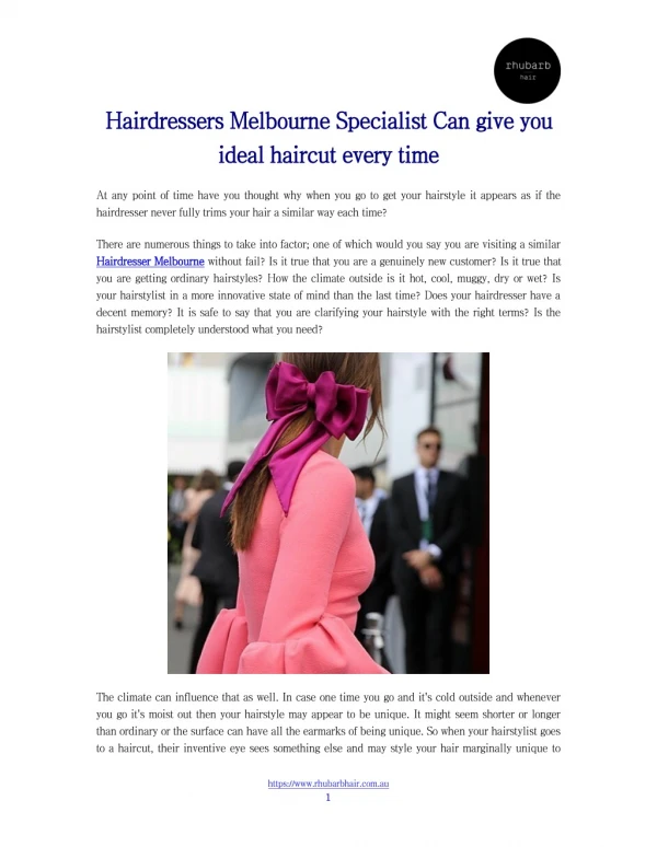 Hairdressers Melbourne | Rhubarb Hair