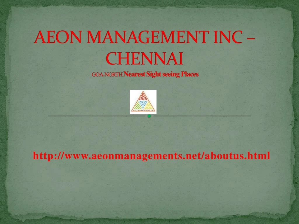 aeon management inc chennai goa north nearest sight seeing places