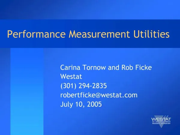 Performance Measurement Utilities