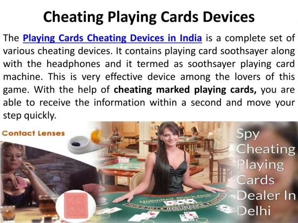 Cheating Playing Cards Devices