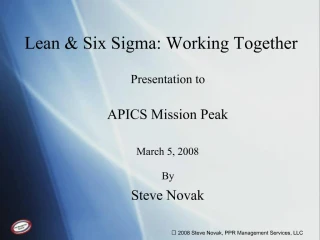 Lean Six Sigma: Working Together - slide 1
