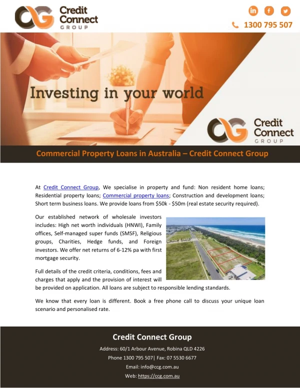 Commercial Property Loans in Australia – Credit Connect Group