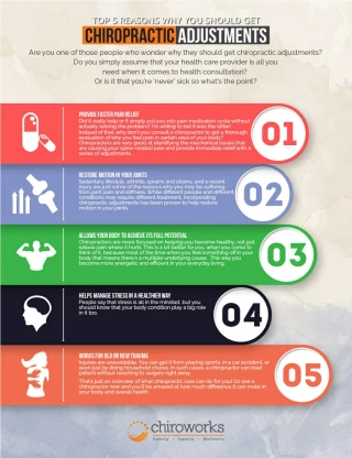 Top 5 Reasons Why You Should Get Chiropractic Adjustments - slide 1