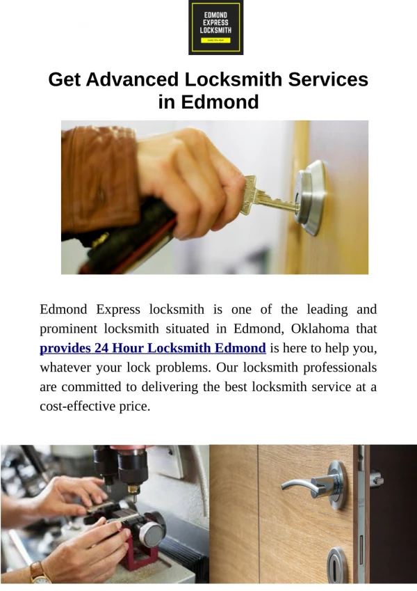 Get Advance Locksmith Service in Edmond