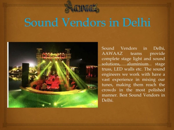 Sound Vendors in Delhi | Best Sound Vendors in Delhi