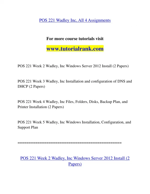 pos 221 wadley inc all 4 assignments