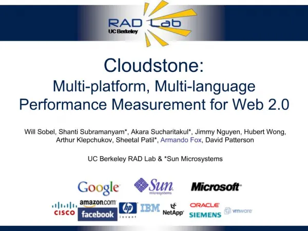 Cloudstone: Multi-platform, Multi-language Performance Measurement for Web 2.0