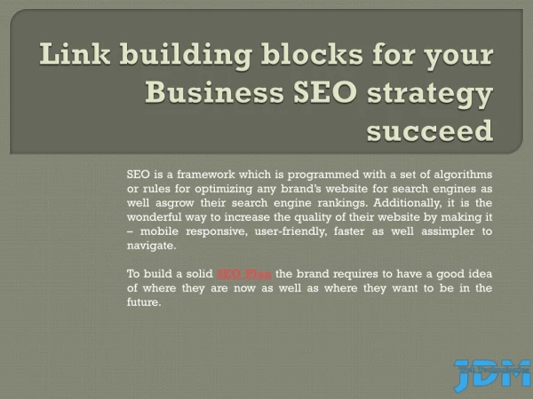 link building blocks for your Business SEO strategy succeed