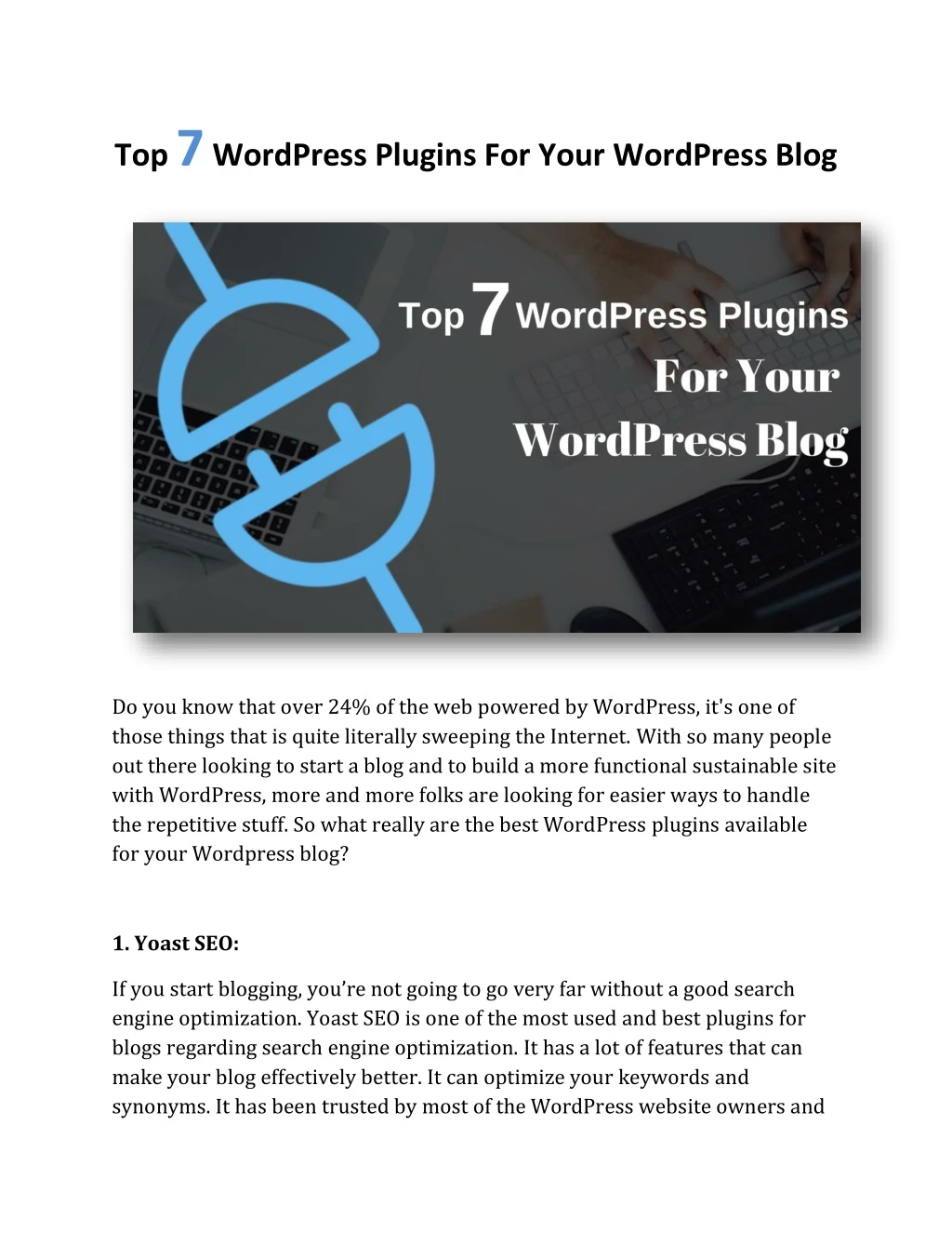 top 7 wordpress plugins for your wordpress blog