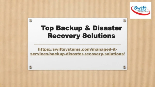 Top Backup & Disaster Recovery Solutions