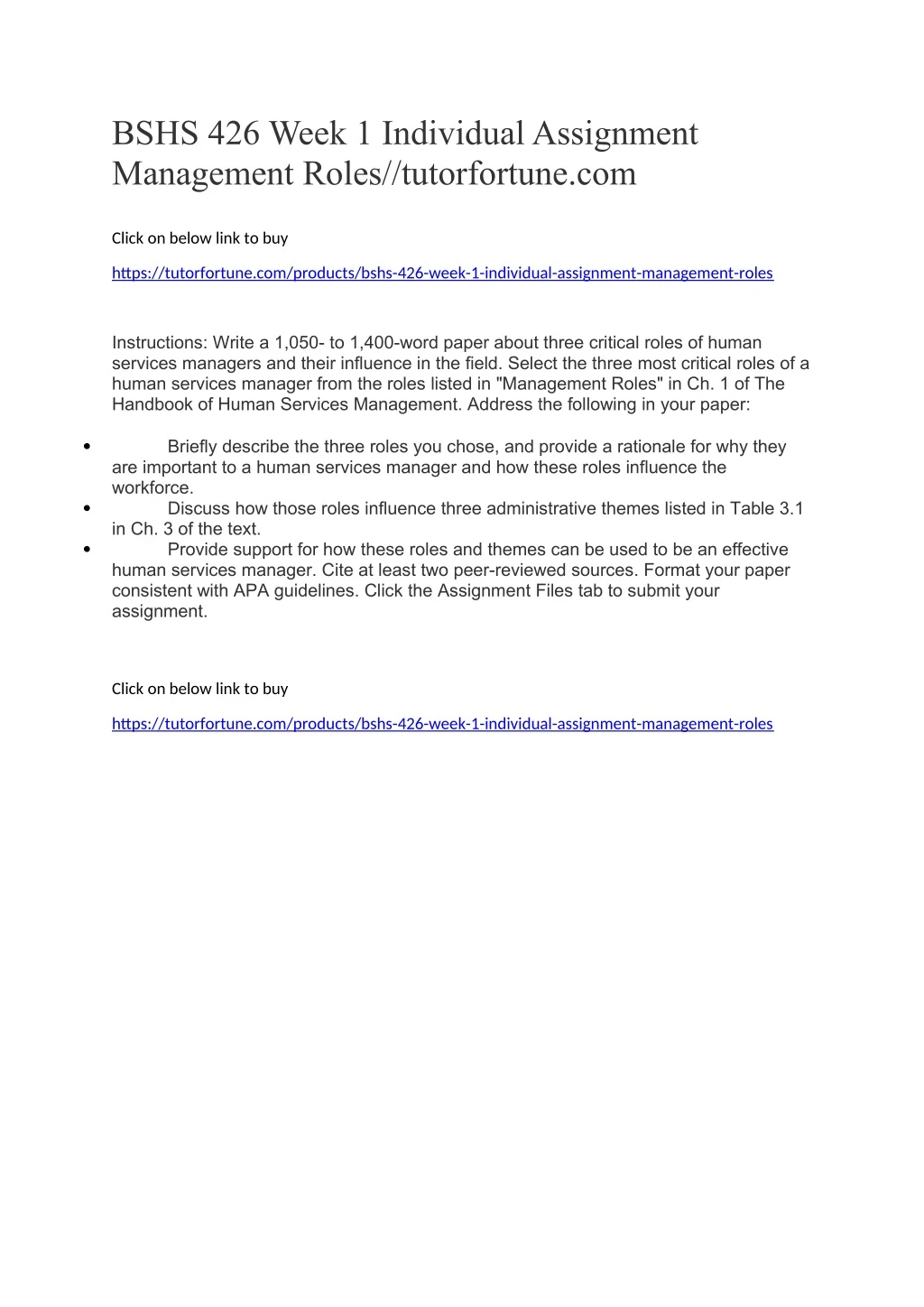 bshs 426 week 1 individual assignment management