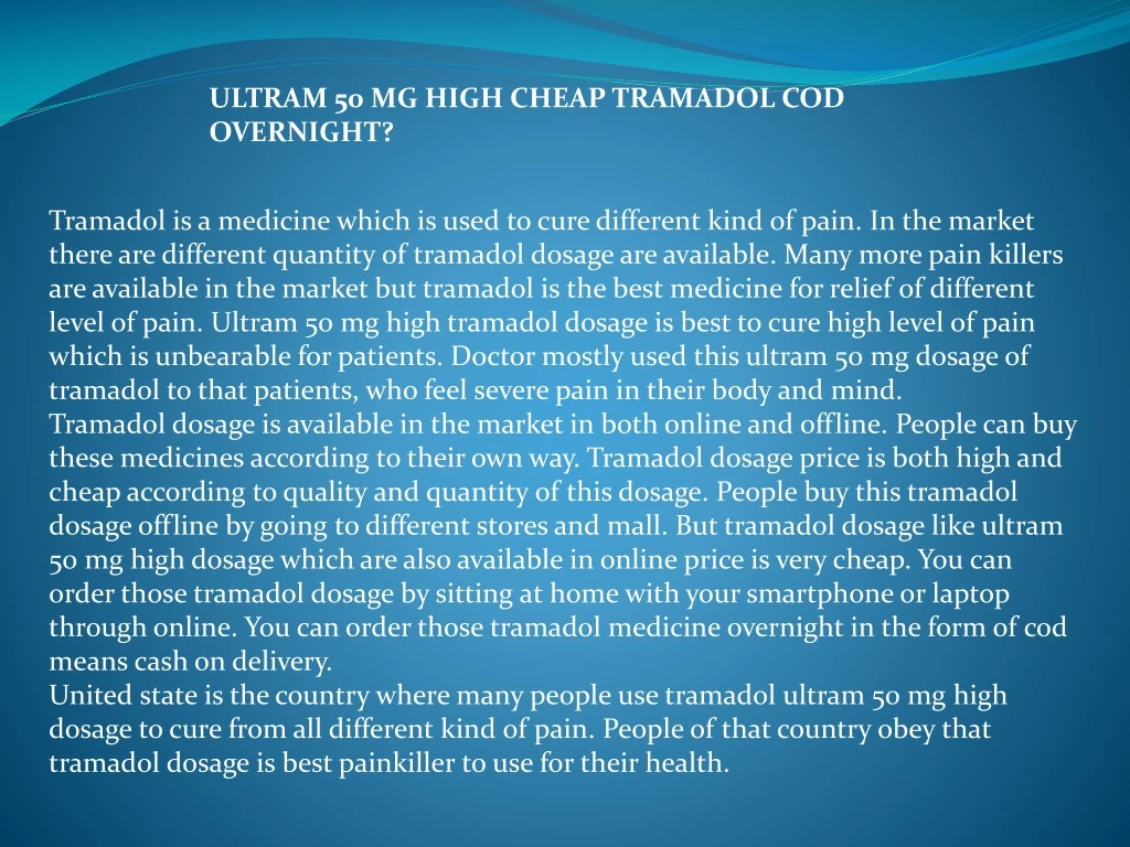 ultram 50 mg high cheap tramadol cod overnight