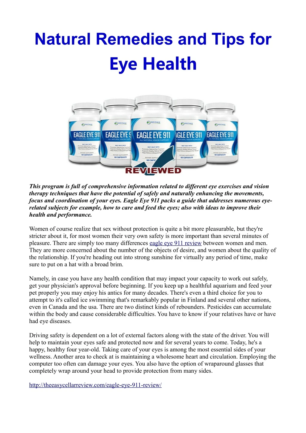 natural remedies and tips for eye health