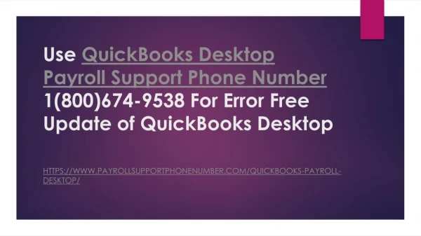 QuickBooks Desktop Payroll Support Phone Number