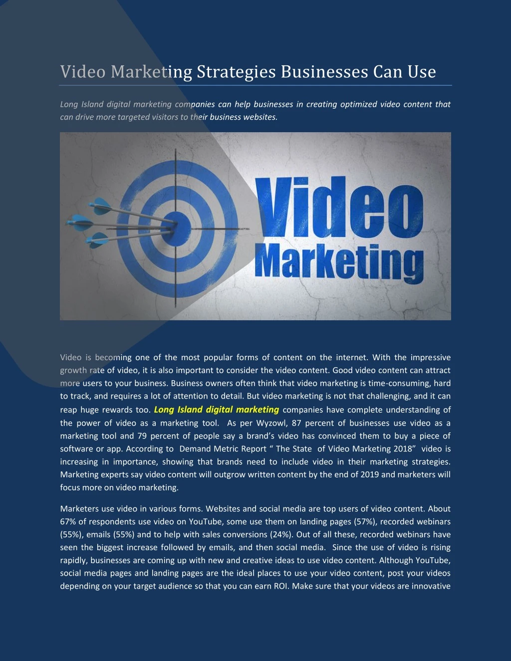 video marketing strategies businesses can use