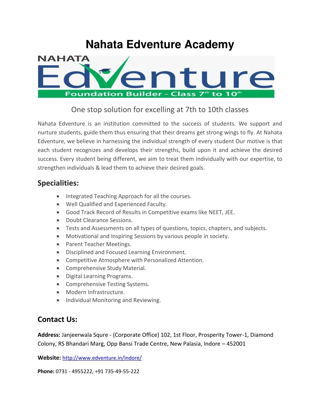 nahata edventure academy