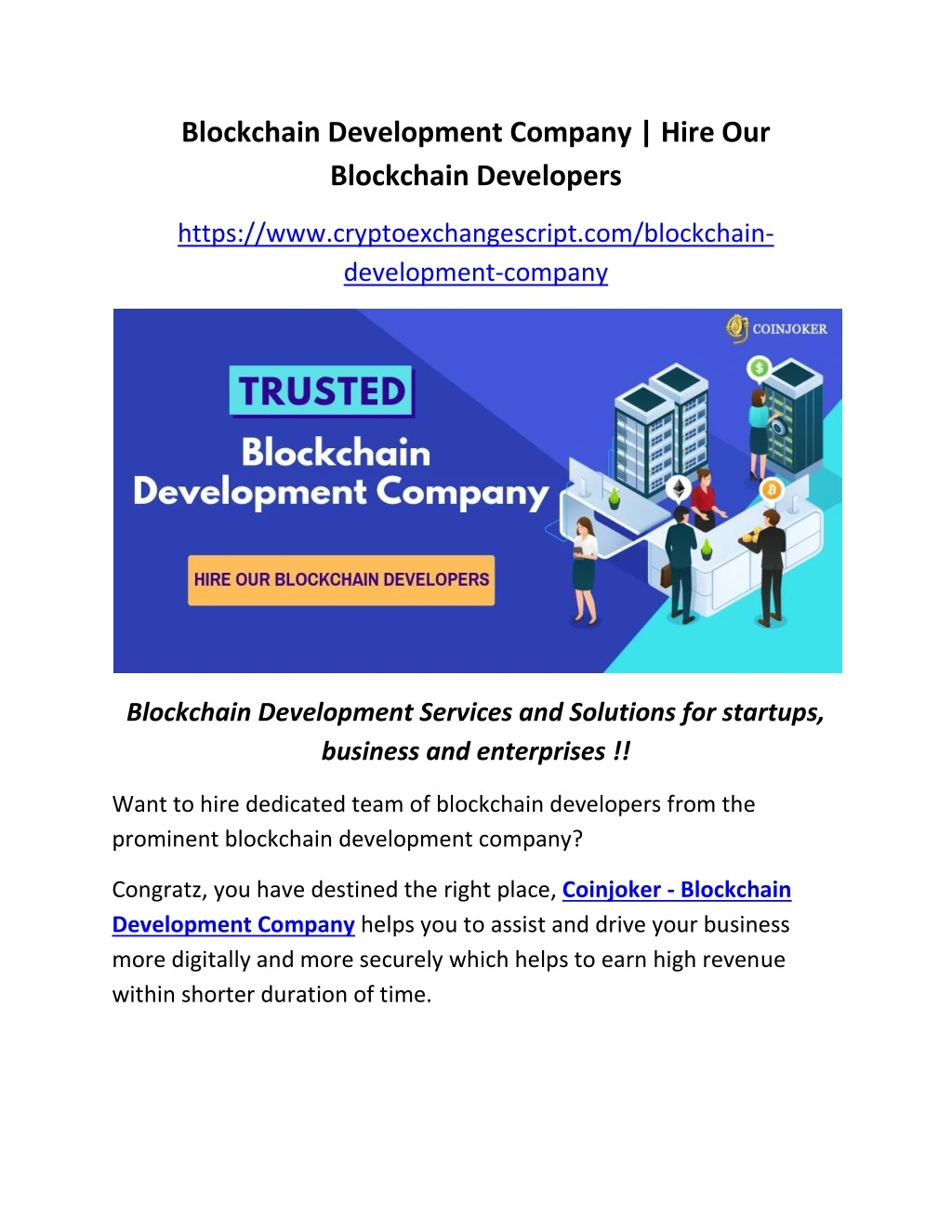 blockchain development company hire
