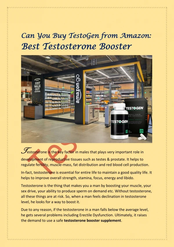 Is it Worth to Go for TestoGen Amazon for the Best Testosterone Booster Supplement?