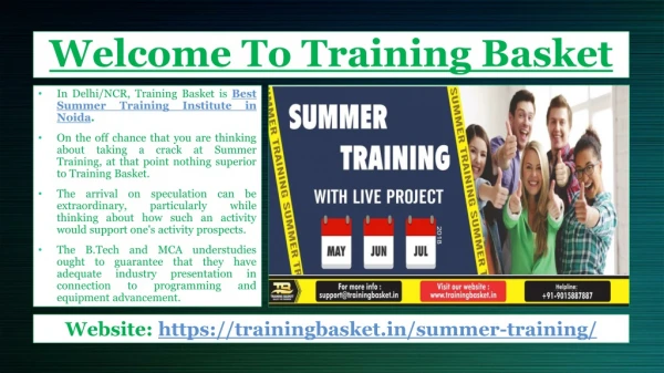 Training in Noida-Summer Training Certification