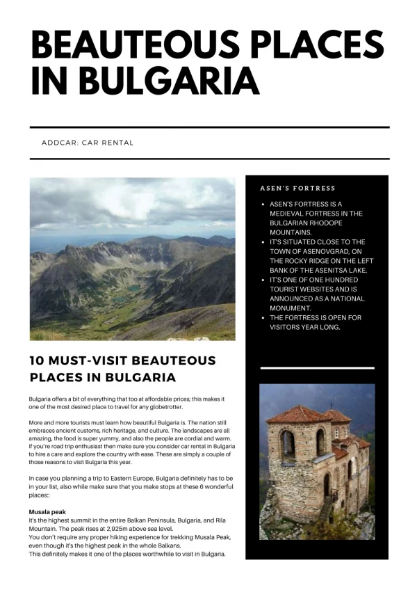 addCar: 10 Must-visit Beauteous Places In Bulgaria!